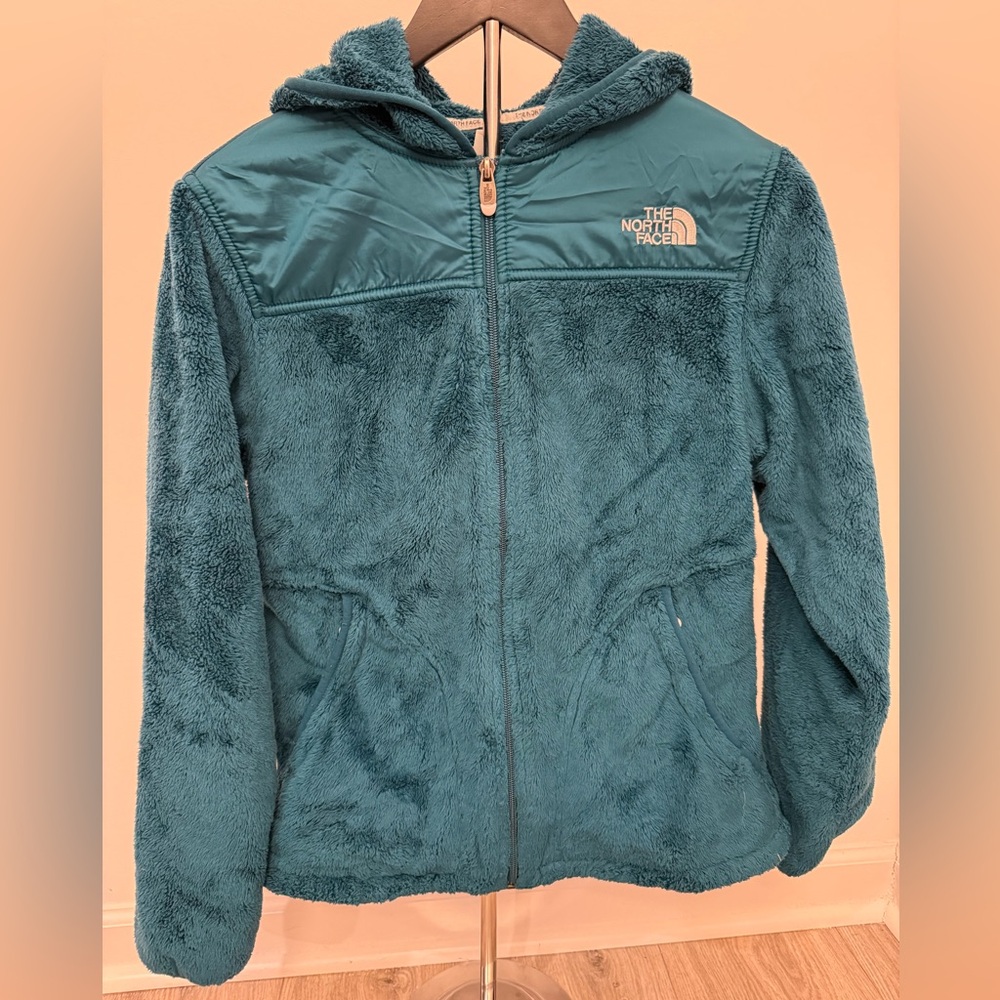 The North Face Women’s Teal Fuzzy Fleece Zip Hoodie Jacket Size M